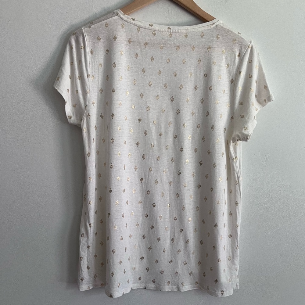 Garnet Hill White Gold Linen Modal Blend Top - Picture 7 of 7